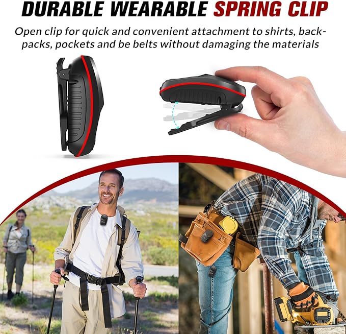 AYL Portable Bluetooth Speakers Mens Gift, Waterproof Speaker Clip On (Non-Magnetic) for Work, Outdoors with Microphone Up to 10 Hours Music/Calls, Tools for Men