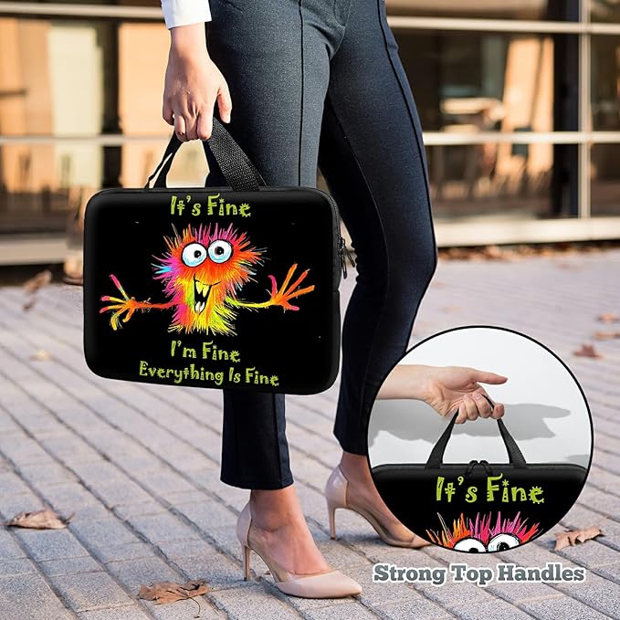 Universal Tablet Laptop Sleeve Case 10 inch, Colorful Little Monsters Slim Carrying Case Travel Laptop Bag Durable Handbag for 7 to 10-inch Laptops/Notebook/Kids Tablet/ipad/eBook Readers