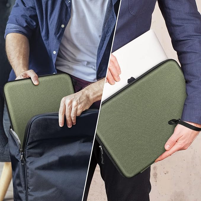 FINPAC Hard Laptop Sleeve Case for 15.3 inch MacBook Air M5 M4 M3 M2 (2026-2023) A3241 A3114 A2941, 16.2 inch MacBook Pro 2026 M5/M4/M3/M2/M1 Pro/Max, Waterproof Case for Surface Laptop, Olive