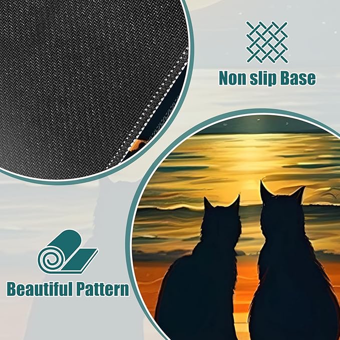 Love Cats Desk Matt for Desktop, Mouse Pad Mat, Desk Mat for Keyboard and Mouse, XXL Large Mouse Pad for Desk, Anti-Slip Big Mousepad with Stitched Edges, Mouse Mat for Computer Laptop Women Men Cute