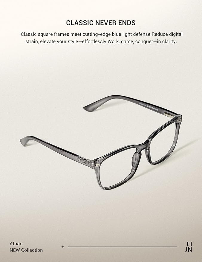 TIJN Blue Light Blocking Glasses for Women Men Square Frame Nerd Eyeglasses Anti Blue Ray Computer Screen Glasses