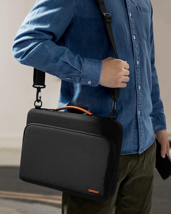 tomtoc 360 Protective Laptop Shoulder Bag for 16-inch MacBook Pro M5 Pro/Max (2026) A3428 A3429, M4/M3/M2/M1 Pro/Max, The NEW RAZER BLADE 15/16, Dell Inspiron 16 Laptop, Water-Resistant Accessory Case