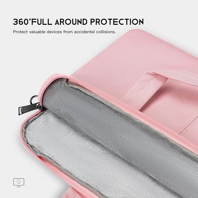 17.3 inch Laptop Sleeve Bag for HP Envy Pavilion 17/LG Gram/MSI/Dell Inspiron/Lenovo Thinkpad/ASUS/Acer Protective Computer Case Shoulder Bag, Pink