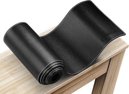 CENNBIE Console Table Leather Cover - 70.8 x 5.9 Inches Sofa Table Narrow Long Mat - TV/Media/Gaming/Center Console Table Protector Pad for Narrow Side Table, Sideboard, Entryway Table (Black)