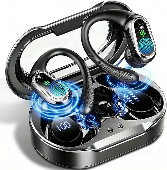 Wireless Earbuds, 2026 Bluetooth 5.4 Headphones Sport, 50Hrs HiFi Stereo Deep Bass Over-Ear buds with ENC Noise Cancelling Mic, IP7 Waterproof & LED Display Earphones with Earhooks for Workout/Running