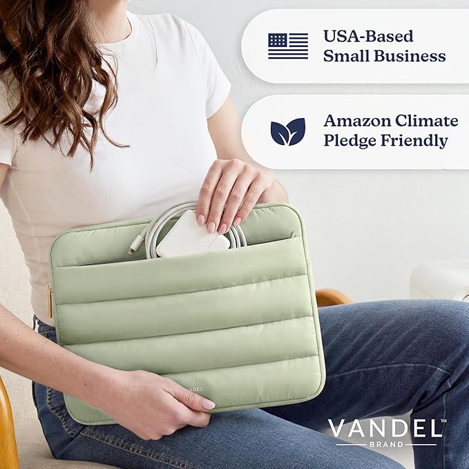 Vandel Puffy Laptop Sleeve Case for 13-14 inch Laptop Sleeve Bag Case 13.3 Inch with Zipper Pocket, Compatible with MacBook Air 13, Pro 14/13 iPad Pro 12.9, HP Dell ASUS, Computer Bag Cover