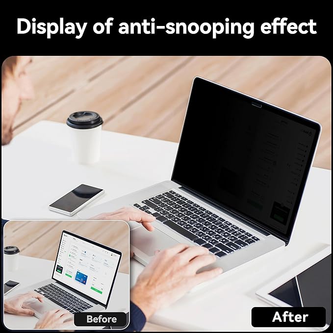 IPROKKO 360° Privacy Screen MacBook Pro 13 inch (2016, 2017, 2018, 2019, 2020, 2021, 2022, M1, M2) & MacBook Air 13" (2018-2021, M1), Matte Anti Glare Blue Light 13In Mac Scratch Resistant Laptop Screen Protector Filter