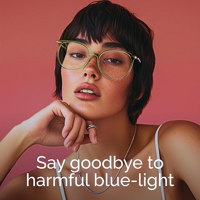 Gaoye Blue Light Blocking Glasses - Trending Round TR90 Frames, Metal Arms, UV400 Protection - Matching Soft Case