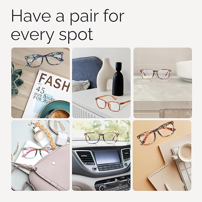 CCVOO Reading Glasses for Women/Men, Eyeglasses, Blue Light Readers for Women/Men, Computer Eye Glasses, Cheaters