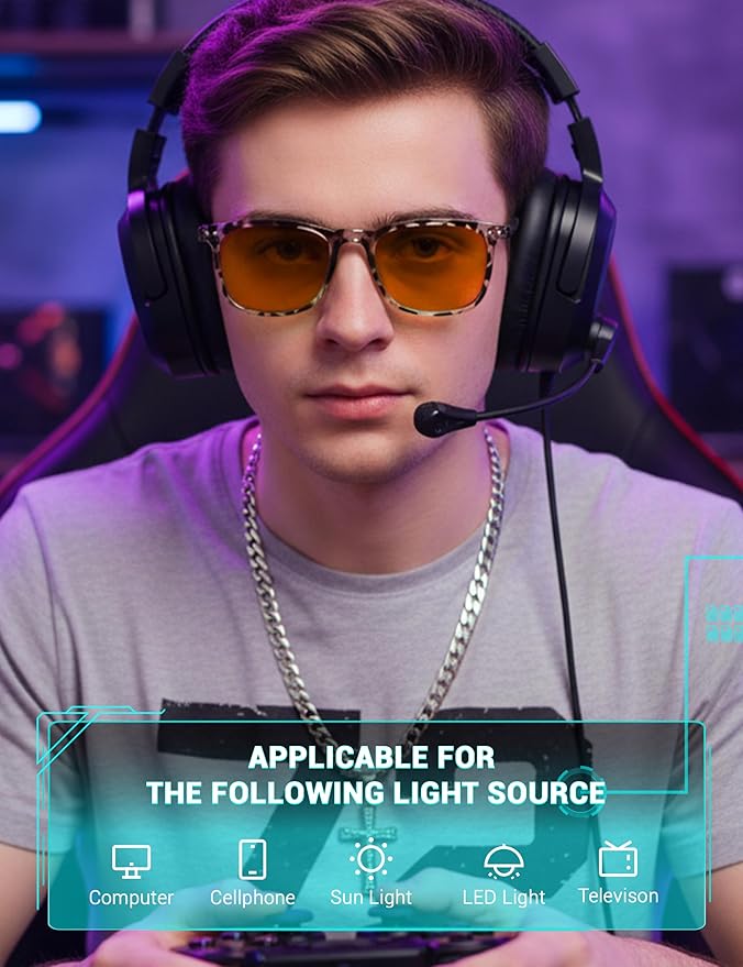 TIJN Sleep Glasses Blue Light Blocking Square Eyeglasses Dual AR Coatings for Computer Gaming Screen Fatigue & UV Protection