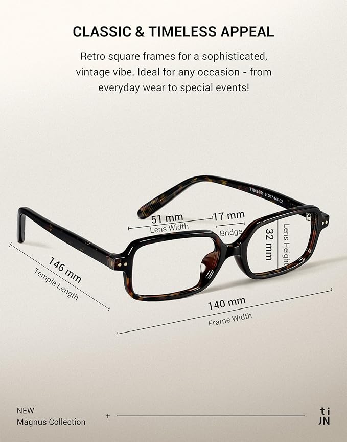 TIJN Blue Light Blocking Glasses Women Men Retro Cat Eye Square Oval Anti Glare Screen Computer Gaming Daily Eyeglasses TR90