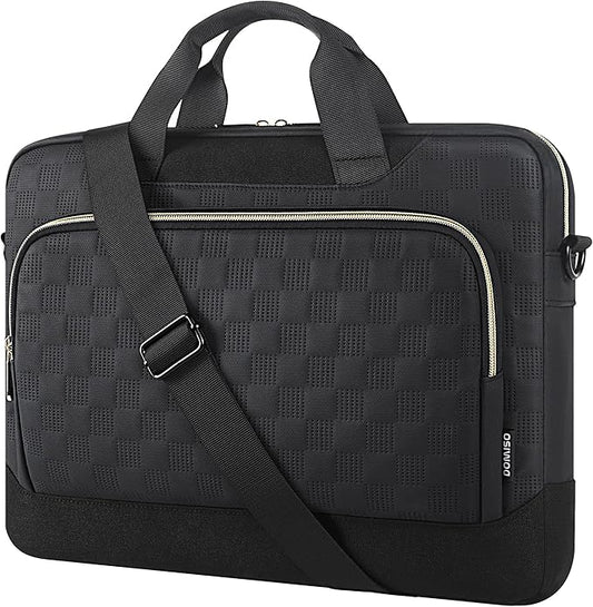 DOMISO 15-15.6 inch Laptop Sleeve Business Briefcase 15.6 inch Laptop Bag Waterproof 15 inch Laptop Case for Men Women Business Office Work Computer Bag 15.6 inch Messenger Shoulder Bag,Black