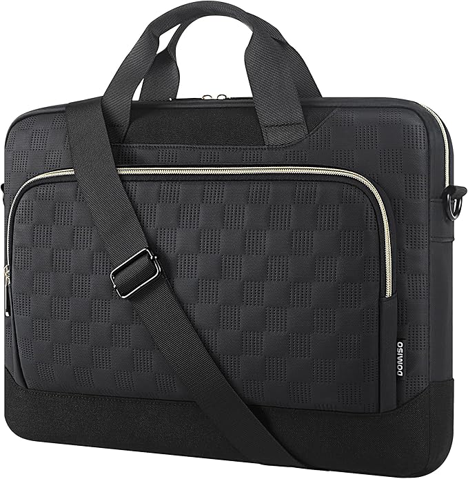 DOMISO 17-17.3 inch Laptop Sleeve Business Briefcase 17 inch Laptop Bag Waterproof Laptop Case for Men Women Business Office Work Computer Case 17 inch Messenger Shoulder Bag,Black
