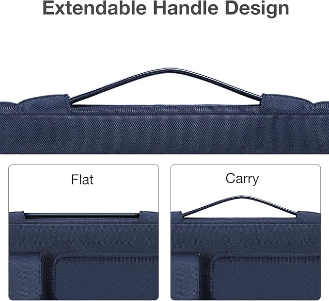 MOSISO 360 Protective Laptop Case 14 inch, Laptop Sleeve Compatible with HP Lenovo Dell ASUS Acer, HP Stream,Dell Latitude, Lenovo IdeaPad, Side Open Bag with 2 Raised&1 Flapover Pockets, Navy Blue