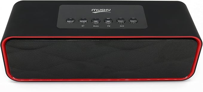 Portable Bluetooth Stereo Speaker, with 10W Acoustic Drivers,FM Radio & Handsfree Speakerphone, Slots for Micro SD Card & USB & AUX, for Smart Phone, MP3, iPad, Tablet & More