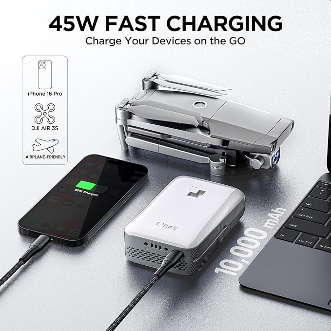 LiTHELi Portable Charger 2 * 2.0Ah Lithium Batteries 45W Max Power Bank, Suit for All U20 Power Tools and Outdoor Power Equipment(2 Packs)