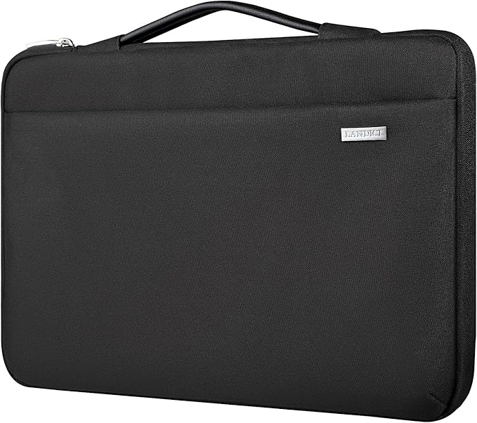 LANDICI 360°Laptop Sleeve Case 14 15 Inch Compatible with MacBook Air 15 M2/M3/M4 2022-2025, MacBook Pro 15, Hp chromebook 14, Waterproof Computer Bag Cover with Handle, Black