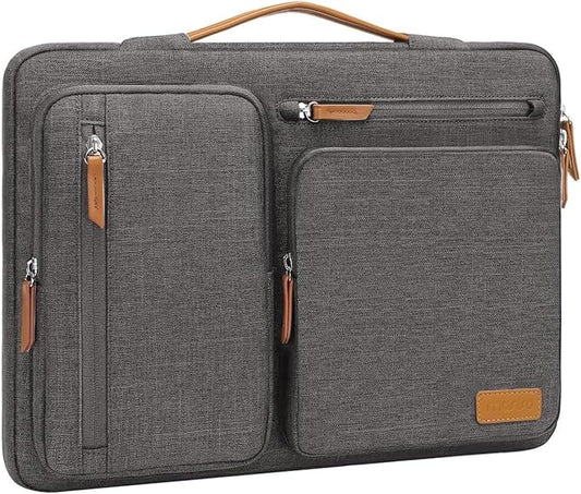 MOSISO 360 Protective Laptop Case 17.3 inch, 17-17.3 inch Laptop Sleeve Compatible with Dell, HP, Lenovo, Asus, Acer, Alienware, Side Open Carrying Case with 4 Zipper Pockets&Handle, Taupe Gray