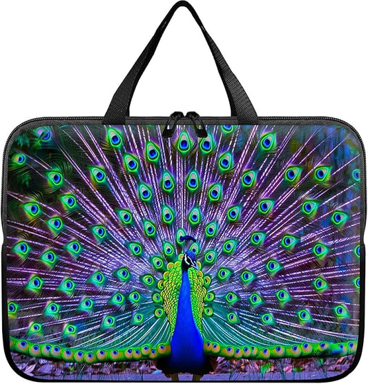 Laptop Sleeve Case Bag 15 inch, Peacock Slim Carrying Case Handbag Travel Laptop Bag for 15 inch MacBook Air M3/M2/15 Pro/Surface Laptop 7/6/5/4/3/ Dell XPS 15 Plus