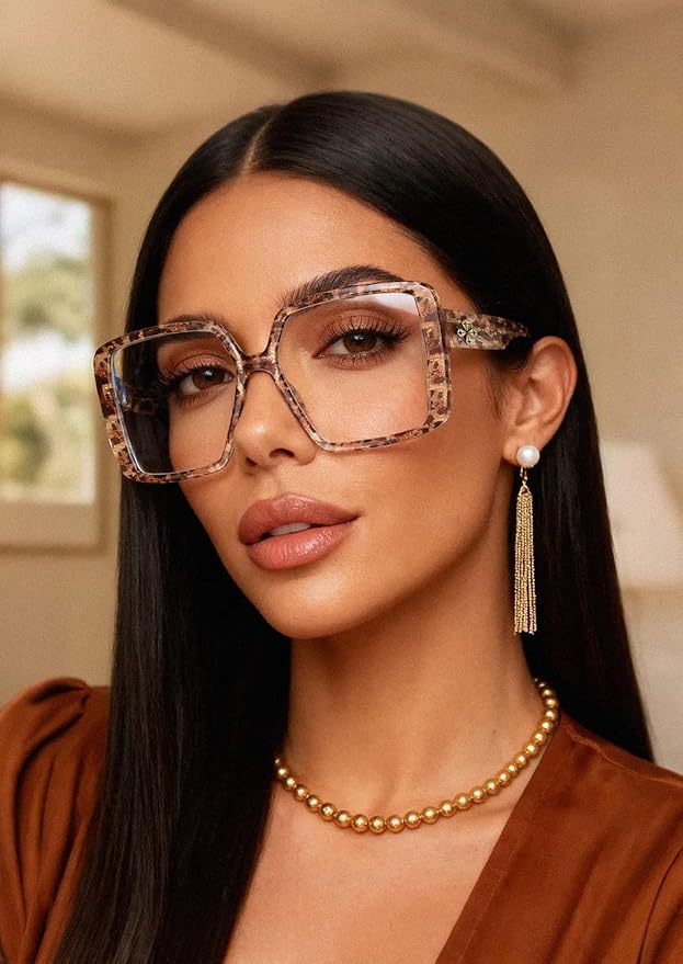 VISOONE Oversized TR90 Blue Light Blocking Glasses Fashion Accessories Non Prescription for Women Harvard