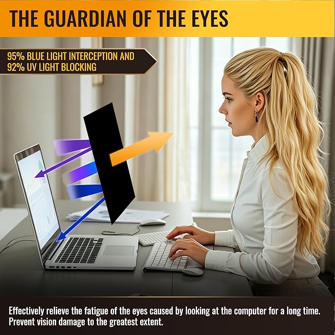 14 Inch Privacy Screen for Laptop with 16:9 Widescreen Laptop Blue Light Screen Protector - Anti-Glare - Anti-Scratch Protector Film for Data Confidentiality Privacy Shield