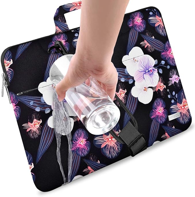 Hseok Laptop Shoulder Bag 13 13.3 14 Inch Case Compatible with MacBook Pro/Neo 14" M5/M4/M3/M2/M1,Mac Air/pro/Neo 13" and Most 13 13.3 14 Notebooks,Spill-Resistant Briefcase,Jellyfish Flower
