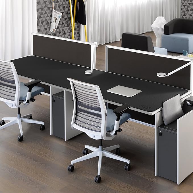 Cacoy 74.8"x19.7" Leather Desk Mat, PU Leather Office Computer Pad, Extended Gaming Mouse Pad, Desk Blotter and Office Table Mat, Waterproof Desktop Protector Laptop Matt for Desktop, Black