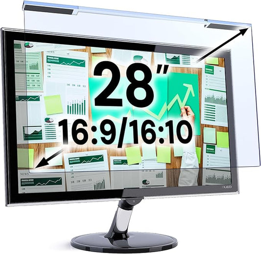VINTEZ Blue Light Screen Protector for 28 Inch Computer Monitor and Laptop – Anti-UV Blue Light Blocking Film for Desktop PC, Eye Protection Filter, 24.9" x 15.5", 1 Pack