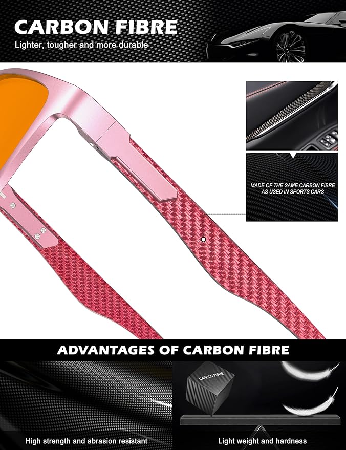 ANYLUV Carbon Fiber Reading Glasses for Men Women, Blue Light Blocking Computer Readers, Anti Glare Spring Hinge