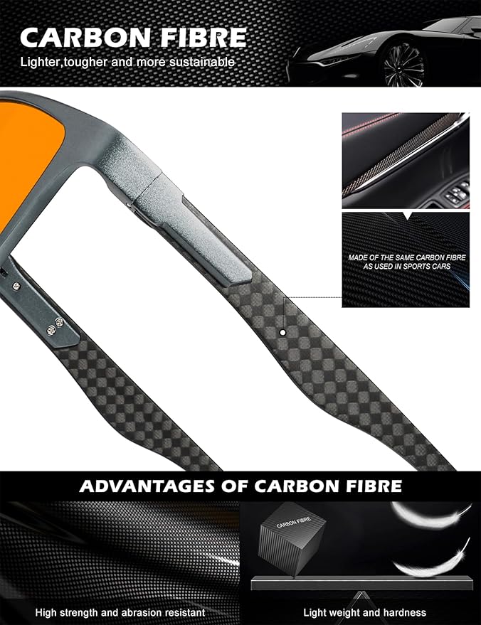 ANYLUV Carbon Fiber Reading Glasses for Men Women, Blue Light Blocking Computer Readers, Anti Glare Spring Hinge