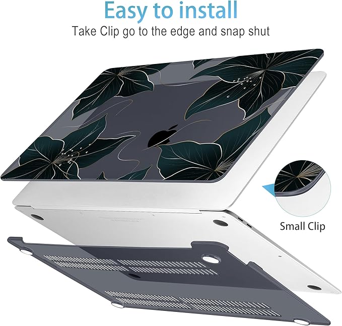 Mektron for MacBook Air 13 inch Case 2021-2018 Release A2337 M1 A2179 A1932, Plastic Hard Shell Case Only Compatible with MacBook Air 13 inch Retina Fits Touch ID, Floral C218