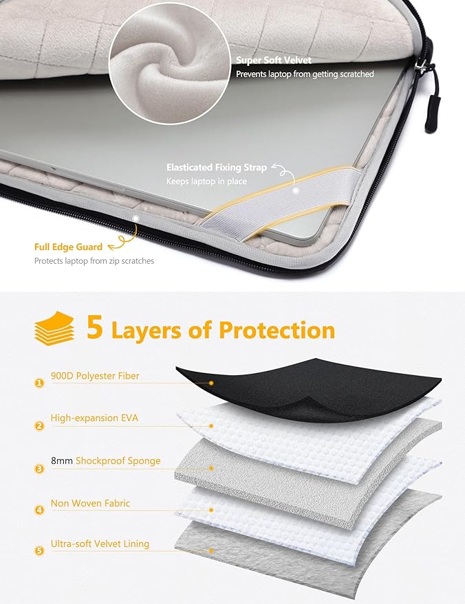 HYZUO 17-17.3 Inch Laptop Bag Case Sleeve for 17" 17.3" HP/Dell/Lenovo/ASUS/Acer/LG/MSI Gaming Laptop/Razer Blade 17/18, Notebook Carrying Briefcase for Men Women, Black