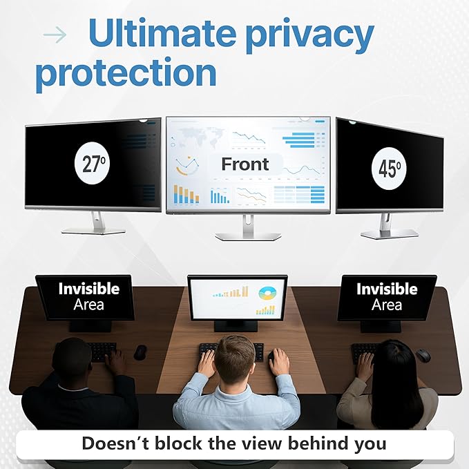 VINTEZ [2 Pack] 24 Inch 16:9 Privacy Screen for Computer Monitor and Laptop - Anti Glare Protector Film Blue Light Filter Eye Protection - Computer Screen Privacy Shield