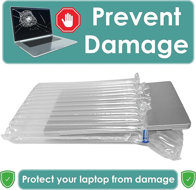 Innovative Haus 10 Pack Inflatable Laptop Protective Bags with Pump. Ideal for 14-16 Inch Notebooks, Lightweight. Alternative to Laptop Shipping Box