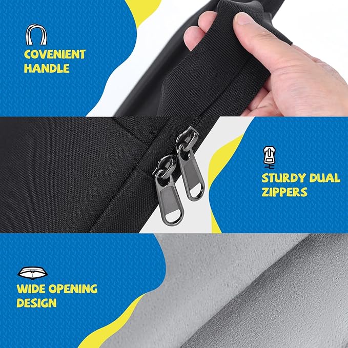 7-8 Inch Tablet Sleeve Carrying Case for Fire 7 Kids, Fire HD 8 Kids/Kids Pro, Fire HD 8 Tablet /8 Plus Tablet 2024-2022, All Versions of Fire 8/7 Kids Edition, iPad Mini 7/6/5/4 Tablet Bag, Black