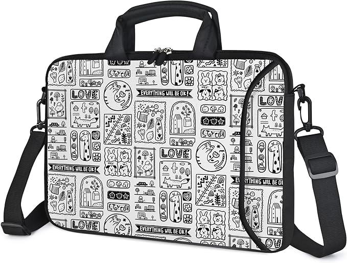 RICHEN Messenger Bag Carrying Case Sleeve with Handle Accessory Pocket Fits Laptops/Notebook/ebooks/Kids tablet/ipad (11-13.3 inch, Animal Cartoon)