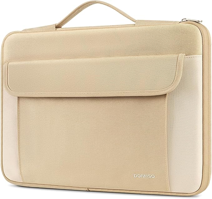 DOMISO 17-17.3 Inch Laptop Sleeve Case,Water-resistant Laptop Protective Case for Dell, HP, Lenovo, Asus, Acer, Alienware,Beige