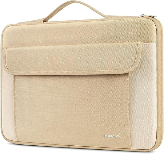 DOMISO 15.6-16 Inch Laptop Sleeve Case,Water-resistant Laptop Protective Case for MacBook Pro16,Dell XPS 16,Lenovo,HP, ASUS, Acer,Beige