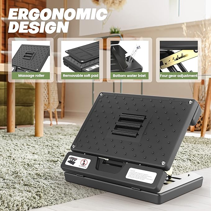 Foot Rest for Under Desk at Work,Height Adjustable footrest,with Massage Roller and Soft Pad,Foldable, Ergonomic,for Car,Office,Computer,Gaming,Adjustable Metal Frame,All-Season Use(Black)