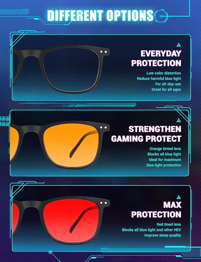 TIJN Sleep Glasses Blue Light Blocking Square Eyeglasses Dual AR Coatings for Computer Gaming Screen Fatigue & UV Protection