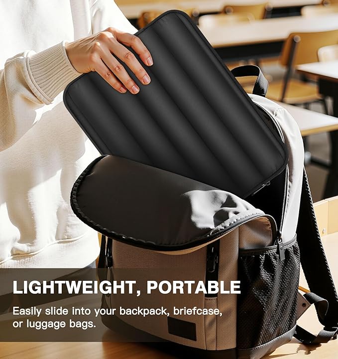 MoKo 13-14 Inch Puffy Laptop Sleeve, Laptop Carrying Bag Fit with New Mac Neo A18 Pro, Mac Pro M5 14" 2026, Mac Air 13.6/13.3, iPad Pro 12.9/13, Notebook Laptop Travel Bag, Black