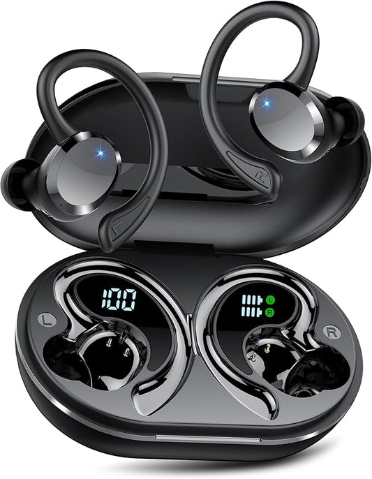 Wireless Earbuds, 2026 Bluetooth 5.4 Headphones HiFi Stereo, Bluetooth Earbuds with ENC Noise Cancelling Mic, IP7 Waterproof in Ear Earphones, 68H Dual LED Display Ear buds for Workout Sports