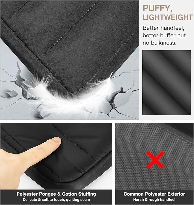 MoKo 13-14 Inch Puffy Laptop Sleeve, Laptop Carrying Bag Fit with New Mac Neo A18 Pro, Mac Pro M5 14" 2026, Mac Air 13.6/13.3, iPad Pro 12.9/13, Notebook Laptop Travel Bag, Black