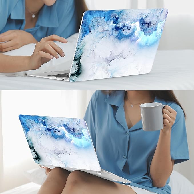 Mektron for MacBook Air 13 inch Case A2337 M1 A2179 A1932 with Retina Display & Touch ID Plastic Hard Shell Laptop Case for MacBook Air 13 Cover 2020 2019 2018 Release,Cloud & Lightning