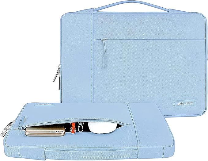 MOSISO Laptop Case 13.3 inch, 13-13.3 inch Laptop Sleeve with Handle Compatible with MacBook Air/Pro 13/Pro 14 M5 M4 M3 M2 M1,HP Dell ASUS Lenovo, Polyester Multifunctional Computer Bag, Air Blue