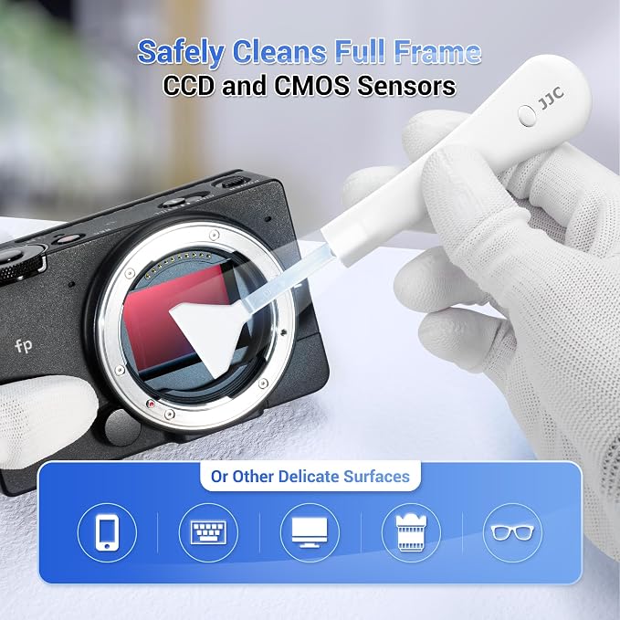 Upgraded Camera Sensor Cleanning Kit with Bright Built in Light Cleaner Handle & 10PCS 24MM Full Frame Sensor Cleaning Swabs & Sensor Cleaning Solution for Full-Frame Sensor CCD and CMOS Sensors Clean - Image 4
