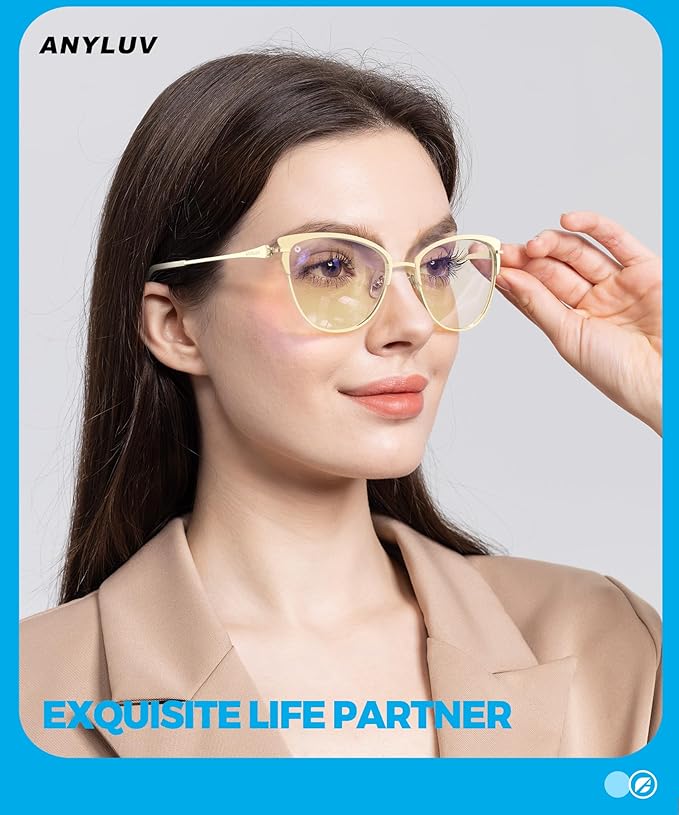 ANYLUV Blue Light Glasses for Woman Men, Womens Blue Light Blocking Glasses Computer Glasses Anti Eyestrain