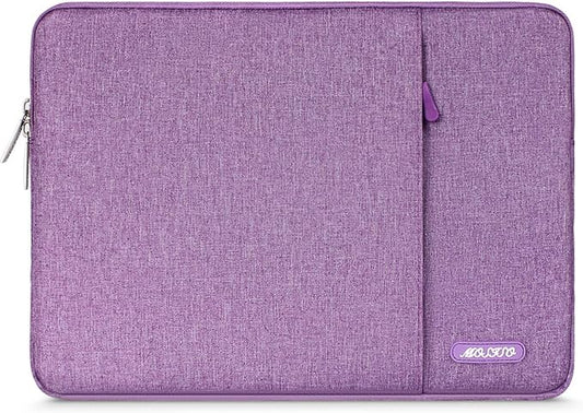 MOSISO Laptop Case 16 inch, 15-15.6 inch Laptop Sleeve Compatible with MacBook Pro 16 M5 M4 M3 M2 M1, HP Acer Dell Lenovo ASUS, Polyester Vertical Computer Sleeve Bag with Pocket, Light Violet