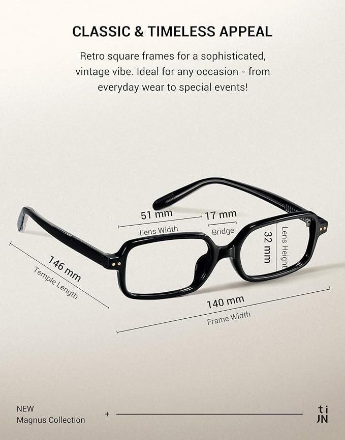 TIJN Blue Light Blocking Glasses Women Men Retro Cat Eye Square Oval Anti Glare Screen Computer Gaming Daily Eyeglasses TR90
