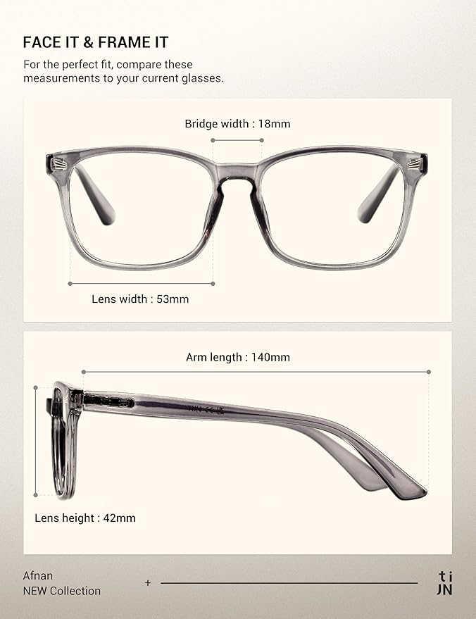 TIJN Blue Light Blocking Glasses for Women Men Square Frame Nerd Eyeglasses Anti Blue Ray Computer Screen Glasses